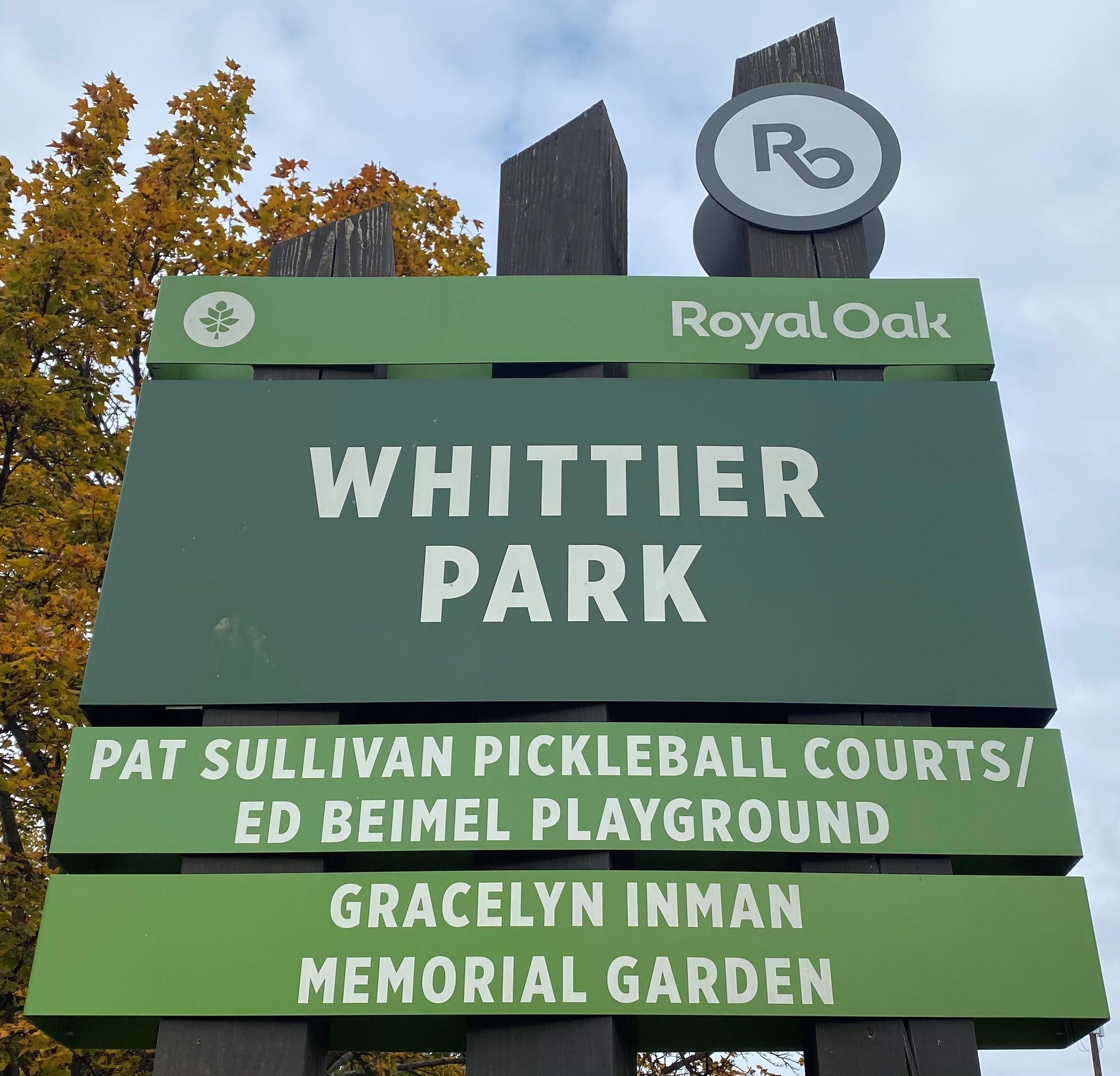 Whittier Park Sign